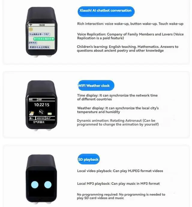 Alt view image 11 of 14 - for XiaoZhi AI Chat Robot 1.54 Inch LCD Display Screen ESP32-S3 N16R8 Development Board WiFi Weather Clock A