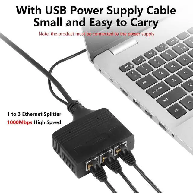 Alt view image 7 of 10 - SinLoon Gigabit RJ45 Network Splitter Adapter, 1 to 3 Ethernet Splitter 1000Mbps High Speed LAN Network Splitter,4 Devices Share The Internet at The Same Time(1 to 3 Female Gigabit)