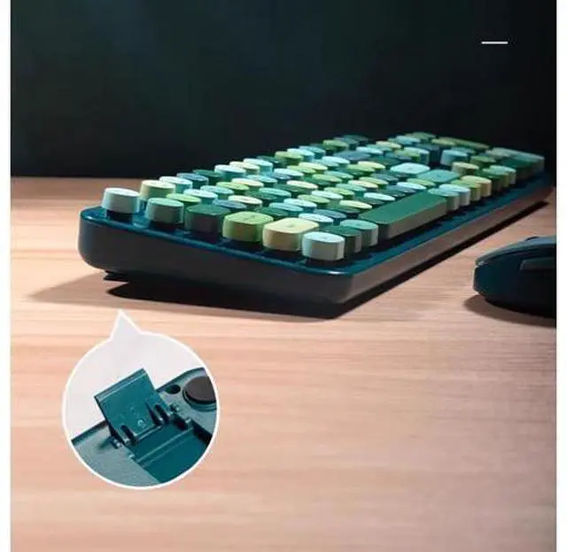 Alt view image 9 of 10 - 2.4G Full-Size Wireless Keyboard and Mouse Combo, TzBBL Colorful Computer Wireless Keyboard Mouse Combos 104 Key (Green-A)...