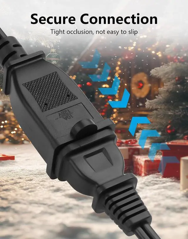 Alt view image 10 of 14 - 2 Prong Extension Cord, 10A / 125V US AC 2-Prong Male to Female Power Cable 18AWG NEMA 1-15P to 1-15R Extension Cable Polarity 5FT- 2Pack