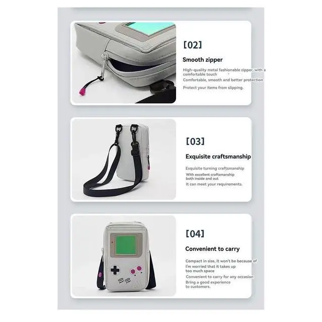 Alt view image 12 of 14 - Yaregelun EVA Game Console Shaped Shoulder Bag Small Messenger Bag for Everyday Use Purse for Game Enthusiasts