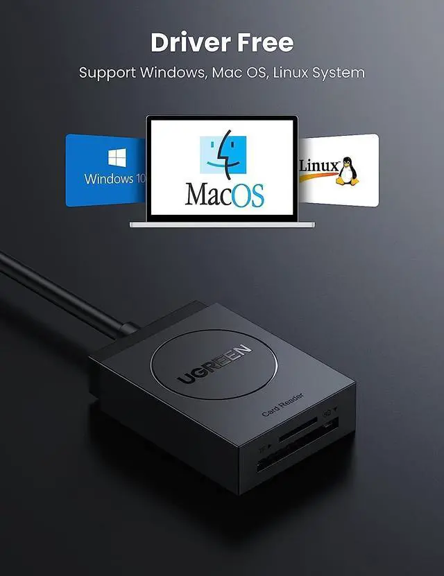 Alt view image 14 of 14 - SD Card Reader USB 3.0 Dual Slot Flash Memory Card Reader TF SD Micro SD SDXC SDHC MMC RS-MMC Micro SDXC Micro SDHC UHS-I for Mac Windows Linux Chrome Read 2 Cards Simultaneously