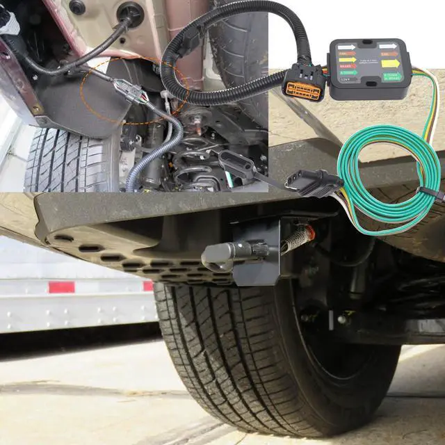 Alt view image 12 of 12 - Vehicle-Side Wiring Harness Kit w/ 4 Pin Flat Trailer Connector for Hyundai KIA