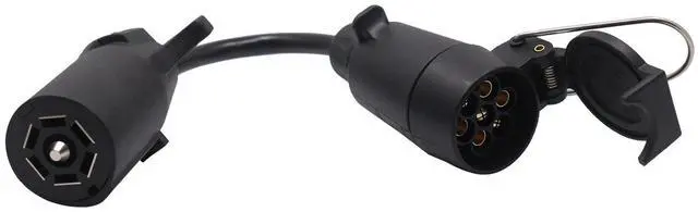 Alt view image 8 of 14 - CARROFIX American Style Vehicle-end 7 Way Blade Connector to European Style Trailer 7 Pin Round Plug