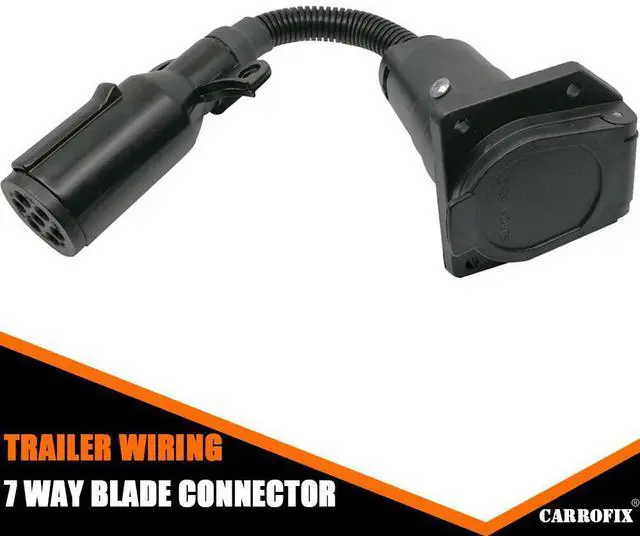 Alt view image 11 of 12 - CARROFIX Vehicle 7 Pole Round Pin to 7 Way RV Blade Trailer Wiring Connector Plug Adapter