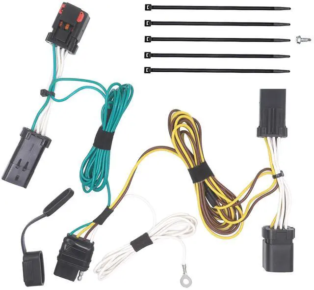 Alt view image 7 of 12 - CARROFIX Custom Fit T-Connector Harness 4 Way Flat Trailer Hitch Wiring Vehicle-Side 4 Pole Flat Connector, Compatible with 2004 - 2007 Chrysler Town & Country, 2004 - 2007 Dodge Caravan, 2004 - 2007