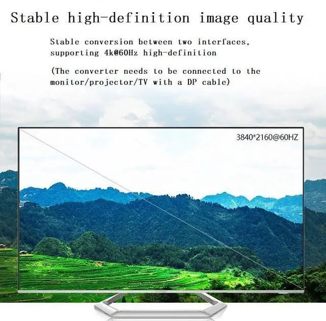 Alt view image 13 of 14 - HDMI to DisplayPort Adapter 4K@60Hz High Speed HDMI Male to DP Female Converter Cable Compatible for PC Graphics Card Laptop Mini NS PS5/4 Xbox One/360