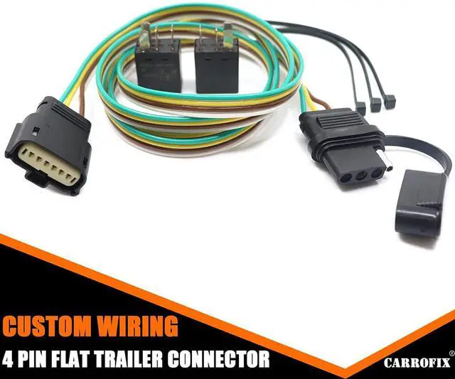 Alt view image 9 of 12 - CARROFIX Custom Fit Vehicle-Side Wiring Harness with 4-Pole Flat Trailer Connector for Chevy Equinox/GMC Terrain