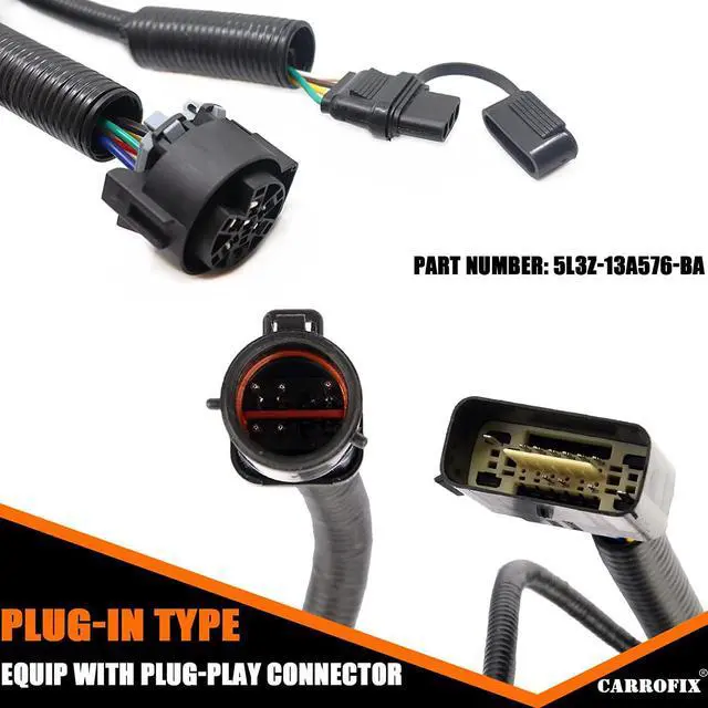 Alt view image 9 of 12 - CARROFIX OE 5L3Z13A576BA Wiring Assembly - Trailer Brake Control Harness 7 Pin Connector for Ford F-150, Lincoln Mark LT