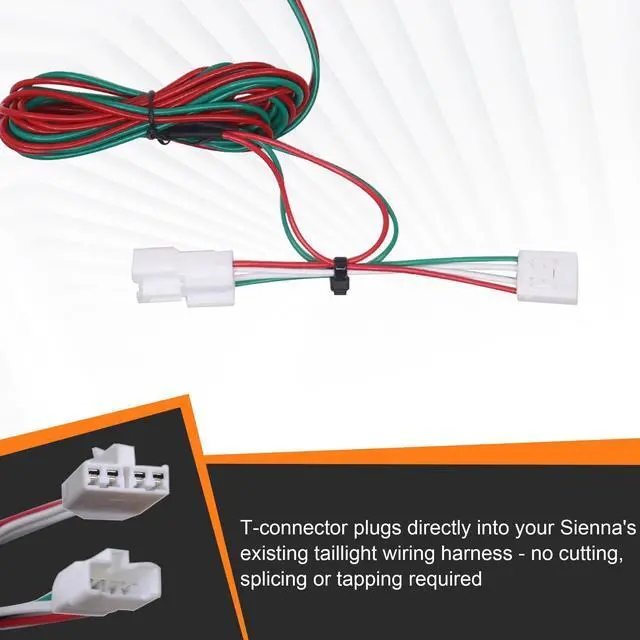 Alt view image 10 of 14 - CARROFIX Custom Fit T-Connector 55580 Vehicle Wiring Kit Harness with 4-Way Flat Trailer Connector for 2004-2010 Toyota Sienna