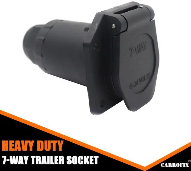 Alt view image 13 of 14 - CARROFIX RV Blade 7-Way Replacement Trailer Socket - Vehicle End 7-Pin Trailer Light Connector Adapter