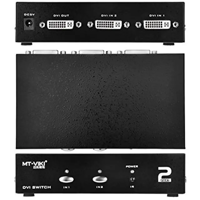 Alt view image 2 of 7 - Iseebiz DVI Switch Box, 2 in 1 Out DVI Selector, Support 1920x1440@60Hz with Remote for PC Laptop DVR Projector HDTV DVI Port Devices, 165Mhz Bandwidth for Office Home Working, Project, Meeting, etc.
