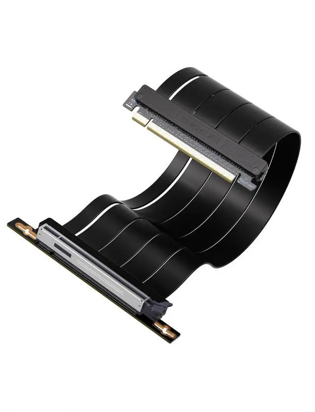 Alt view image 6 of 10 - EZDIY-FAB PCIe 5.0 X16 Riser Cable,128GB/s Bandwidth, for RTX 50/40 & RX 9000/7000 GPUs, PCIe Extension Card, Backward Compatible with PCIe 4.0/3.0,Vertical GPU Mount,Right Angle-30cm,Black