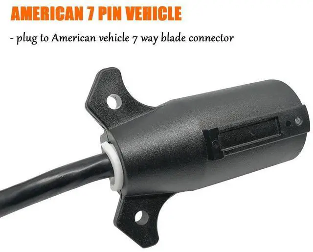 Alt view image 12 of 14 - CARROFIX Trailer Light Adapter Converter US Vehicle 7-Way Plug to European 13-Pin Round Connector