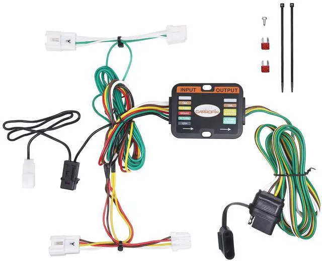 Alt view image 8 of 14 - CARROFIX Custom-Fit Vehicle Wiring Kit Harness with 4-Way Flat Trailer Connector for 2015-2023 Nissan Murano - Simple Plug-in Hitch Wiring Harness