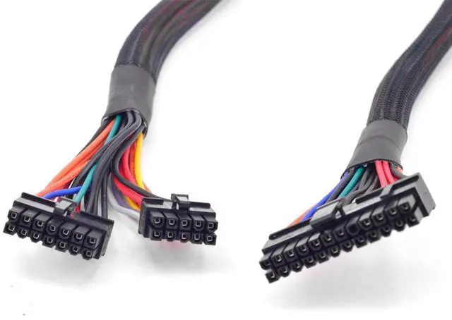 Alt view image 6 of 8 - PSU Modular 14+10pin to 20+4Pin ATX Power Supply Cable 24Pin Motherboard Flat Cable for Corsair HX1200i HX1000i HX850i HX750i