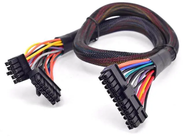 Alt view image 5 of 8 - PSU Modular 14+10pin to 20+4Pin ATX Power Supply Cable 24Pin Motherboard Flat Cable for Corsair HX1200i HX1000i HX850i HX750i