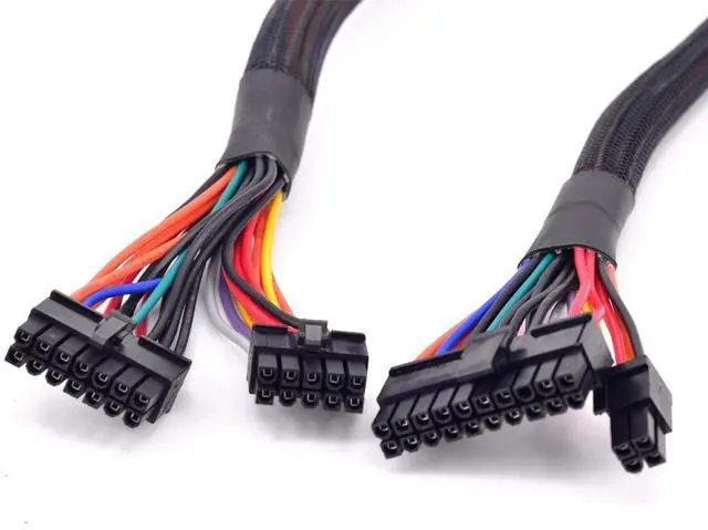 Alt view image 7 of 8 - PSU Modular 14+10pin to 20+4Pin ATX Power Supply Cable 24Pin Motherboard Flat Cable for Corsair HX1200i HX1000i HX850i HX750i