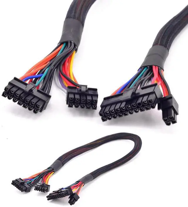Alt view image 8 of 8 - PSU Modular 14+10pin to 20+4Pin ATX Power Supply Cable 24Pin Motherboard Flat Cable for Corsair HX1200i HX1000i HX850i HX750i