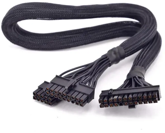 Alt view image 6 of 6 - 24Pin ATX Power Supply Cable 18+10Pin to 20+4 Pin Sleeved for Seasonic M12II EVO 850 750 620 520 W PSU Modular