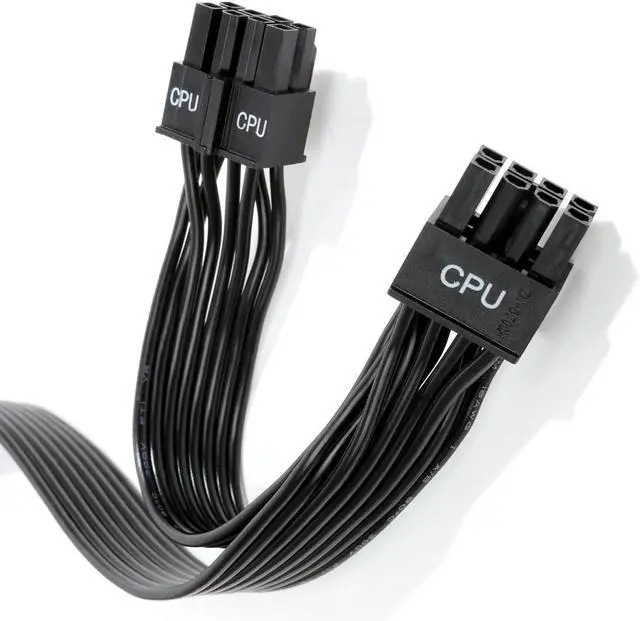 Alt view image 8 of 10 - PSU CPU 8 Pin to Dual 8 (4+4) Pin EPS Cable Male to Male CPU Power Cable for Seasonic Focus Prime ASUS ROG Thor Strix Modular Power Supply (70cm+15cm)
