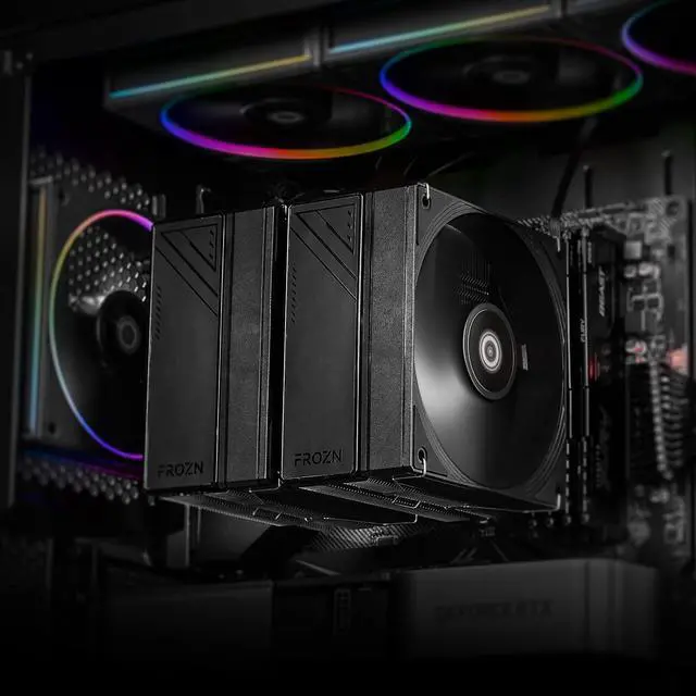 Alt view image 8 of 10 - ID-COOLING FROZN A620 PRO SE - Blackout Dual-Tower Air CPU Cooler, 6×6mm Heatpipes, Dual 120x120x25mm Quiet Fans, Intel LGA1700/1851/1200/115X; AMD AM4/AM5 (157mm in Height)