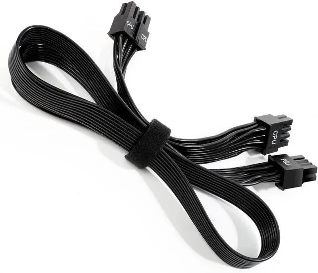 Alt view image 9 of 10 - PSU CPU 8 Pin to Dual 8 (4+4) Pin EPS Cable Male to Male CPU Power Cable for Seasonic Focus Prime ASUS ROG Thor Strix Modular Power Supply (70cm+15cm)