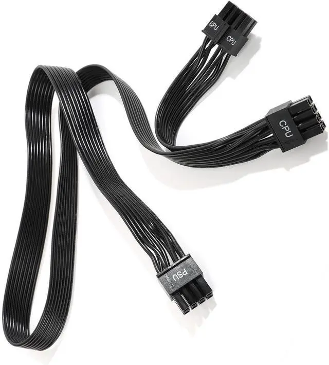 Alt view image 10 of 10 - PSU CPU 8 Pin to Dual 8 (4+4) Pin EPS Cable Male to Male CPU Power Cable for Seasonic Focus Prime ASUS ROG Thor Strix Modular Power Supply (70cm+15cm)