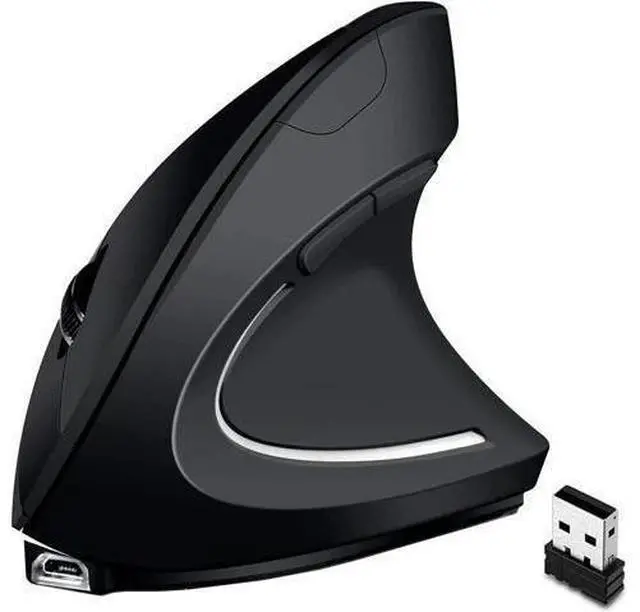Alt view image 6 of 10 - Rechargeable Wireless Vertical Mouse, 2.4G Wireless Ergonomic Optical Mouse with 3 Adjustable 800/1200 /1600 DPI, Suitable for Big Hands