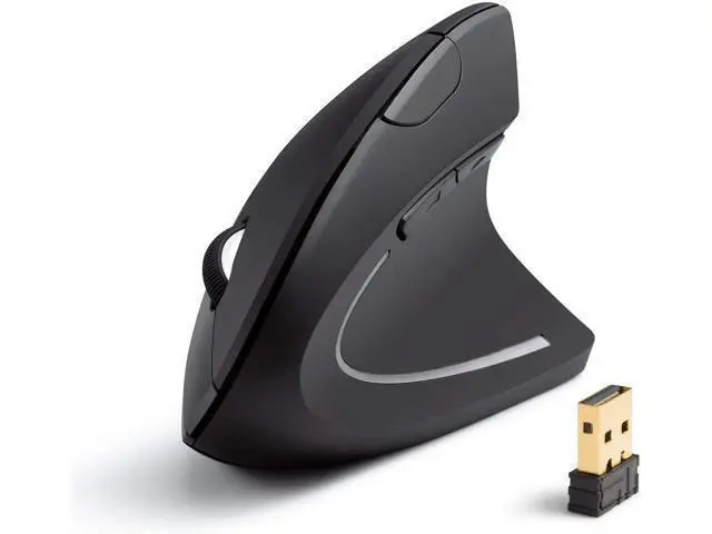 Alt view image 7 of 12 - 2.4G Wireless Vertical Ergonomic Optical Mouse for Work, Multi-Device Connectivity, 800/1200 /1600 DPI, 5 Buttons for Laptop, Desktop, PC - Black