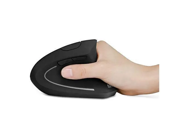 Alt view image 8 of 12 - 2.4G Wireless Vertical Ergonomic Optical Mouse for Work, Multi-Device Connectivity, 800/1200 /1600 DPI, 5 Buttons for Laptop, Desktop, PC - Black