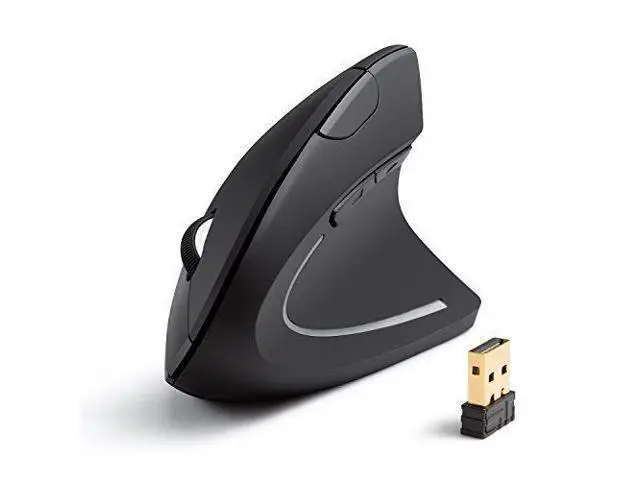 Alt view image 10 of 12 - 2.4G Wireless Vertical Ergonomic Optical Mouse for Work, Multi-Device Connectivity, 800/1200 /1600 DPI, 5 Buttons for Laptop, Desktop, PC - Black