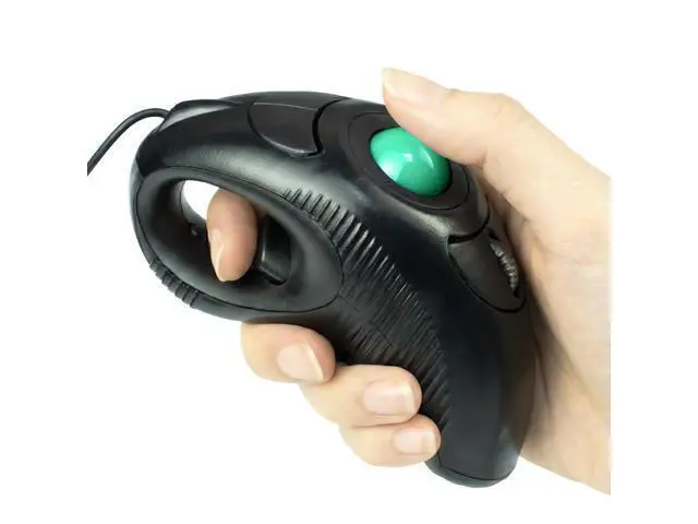 Alt view image 8 of 14 - Finger Mouse, Handheld Trackball Mouse USB Wired Hand Held Thumb Ring Mice with Roller for Laptop Mac Window Computer Fits Left and Right Handed Users