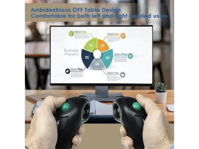 Alt view image 11 of 14 - Finger Mouse, Handheld Trackball Mouse USB Wired Hand Held Thumb Ring Mice with Roller for Laptop Mac Window Computer Fits Left and Right Handed Users