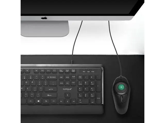 Alt view image 13 of 14 - Finger Mouse, Handheld Trackball Mouse USB Wired Hand Held Thumb Ring Mice with Roller for Laptop Mac Window Computer Fits Left and Right Handed Users