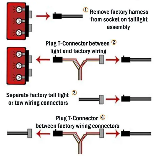 Alt view image 13 of 14 - CARROFIX 4 Way Flat Tow Hitch Trailer Wiring Harness for 2007-2018 Jeep Wrangler JK Models 69"