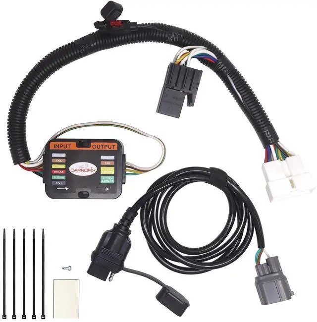 Alt view image 8 of 14 - CARROFIX Custom-Fit Vheicle Wiring Kit with 4 Way Flat Trailer Connector for 2012-2015 Honda Pilot with Factory Tow Package