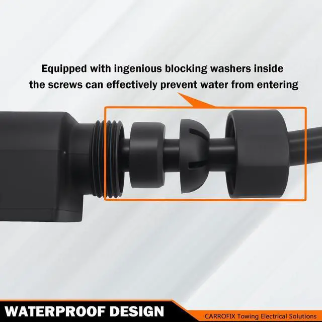 Alt view image 10 of 14 - CARROFIX Truck to Trailer Light Converter, US Vehicle Socket 7-Pole RV Blade to European Trailer 7 Pin Plug, PA Housing, Chip-Controlled