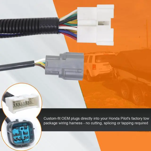Alt view image 11 of 14 - CARROFIX Custom-Fit Vheicle Wiring Kit with 4 Way Flat Trailer Connector for 2012-2015 Honda Pilot with Factory Tow Package