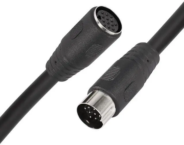 Alt view image 9 of 10 - DIN 13 PIN Male to Female Electrical Signal Control Cable, UL2919 OD9.0MM 13 PIN Extension Cable (M-F) (1m Black)
