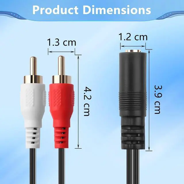Alt view image 13 of 14 - 3.5mm to 2 RCA Stereo Audio Coiled Cable,1/8" TRS Female to 2 RCA Male Gold-Plated Coiled Spring Y Splitter Cable,for Connecting Amplifiers, Speakers, Etc- Up to 0.7M/2.3FT
