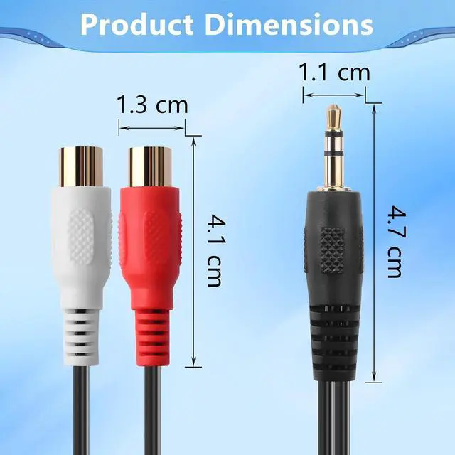 Alt view image 13 of 14 - 3.5mm to 2 RCA Stereo Audio Coiled Cable,1/8" TRS Male to 2 RCA Female Gold-Plated Coiled Spring Y Splitter Cable,for Connecting Amplifiers, Speakers, Etc- Up to 0.7M/2.3FT