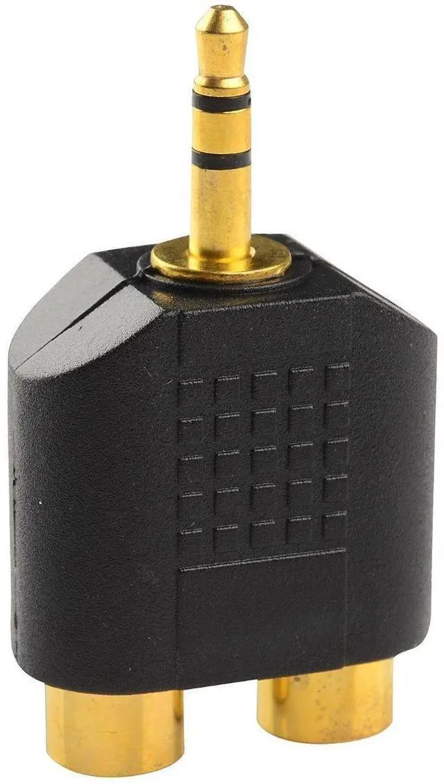 Alt view image 8 of 12 - (2-Pack) Gold Plated 3.5mm Stereo to 2-RCA Male to Female Audio Splitter, Dual RCA Jack Adapter