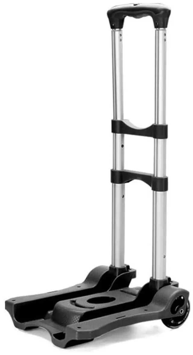 Alt view image 7 of 12 - Small Foldable Trolley, Foldable Luggage Trolley, Lightweights Portable Trolley for Mobile Airport Travel Use Black