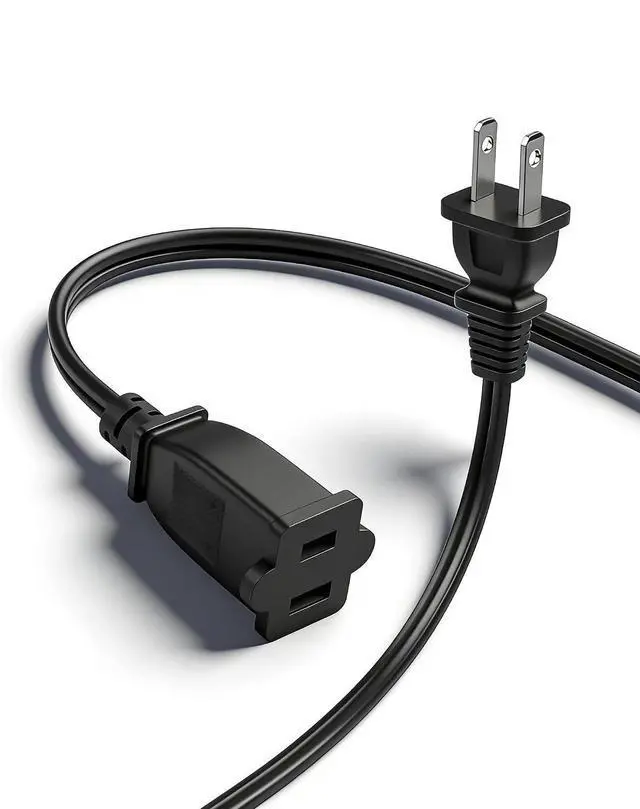 Alt view image 8 of 14 - 2 Prong Extension Cord, 10A / 125V US AC 2-Prong Male to Female Power Cable 18AWG NEMA 1-15P to 1-15R Extension Cable Polarity 5FT