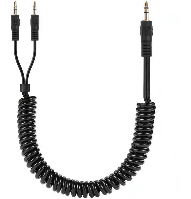 Alt view image 8 of 14 - 3.5mm Male to 2 Male Spring Y Splitter Cable,Dual 3.5mm Coiled Cord,1/8" TRS 1 to 2 Audio Splitter Coiled Cable for Home,Phone,Headset,Speakers Etc