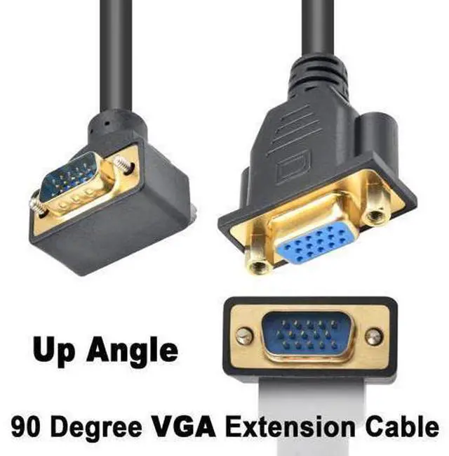 Alt view image 9 of 14 - Vszerda VGA Extension Cable, 90 Degree Up Angle VGA Cable Male to Female Extension Extender Cable 1080P Full HD for PC TV Projector,1.5ft