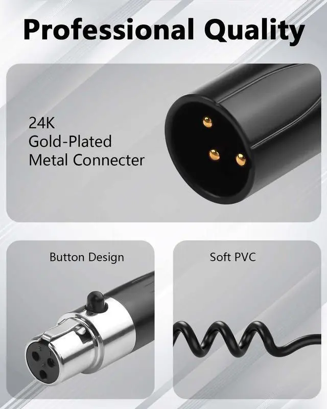 Alt view image 11 of 14 - Mini XLR Female to XLR Male Coiled Cable 3 Pin to 3 Pin Mini Microphone Cable for Microphones & Mixers 1.64FT
