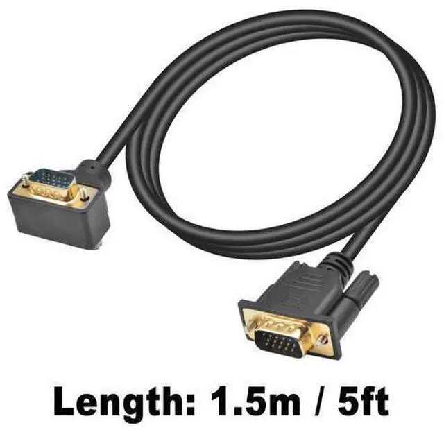 Alt view image 14 of 14 - Vszerda VGA Cable Male to Male 5ft, 90 Degree VGA Cable Up Angle 15 Pin Male to Male Monitor Cable Support 1080P for Computer PC Laptops TV Projectors