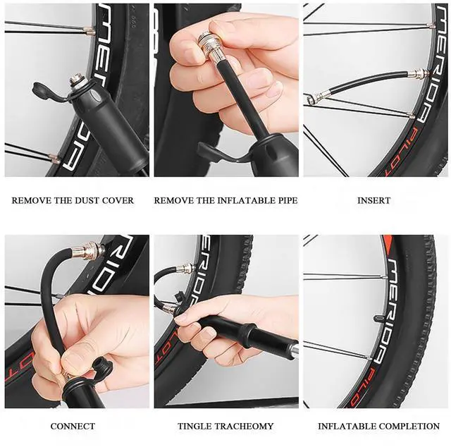 Alt view image 14 of 14 - Carrofix Mini Bike Pump Portable 100 PSI with Fixed Rack Is Suitable for Presta and Schrader Valves